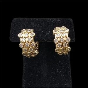 Stephen Walsh gold vermeil sterling silver CZ Huggie earrings